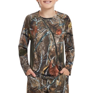image:imageBASSDASH Youth UPF 50 Camo Hunting Shirt Lightweight Quick Dry Long Sleeve TShirt for Boys Girls Fishing Hiking FS04YAutumn Forest