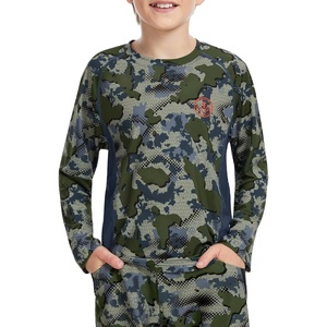 image:imageBASSDASH Youth UPF 50 Camo Hunting Shirt Lightweight Quick Dry Long Sleeve TShirt for Boys Girls Fishing Hiking FS04YGreen Vegetation Camo