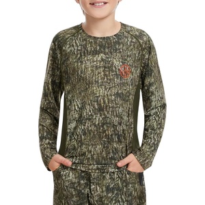 image:imageBASSDASH Youth UPF 50 Camo Hunting Shirt Lightweight Quick Dry Long Sleeve TShirt for Boys Girls Fishing Hiking FS04YMoss Wood