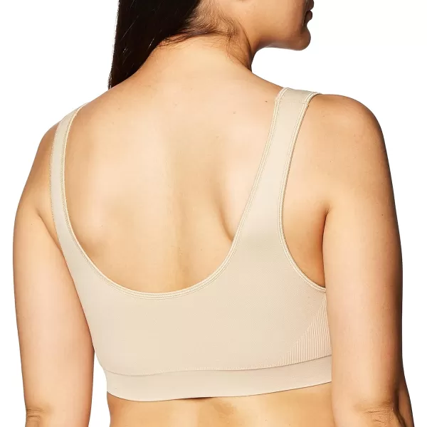 Bali One Smooth U Wireless Bra Seamless NoBulge Shapewear Bra Pullover Bralette with NoRoll Underband and NoDig StrapsNude