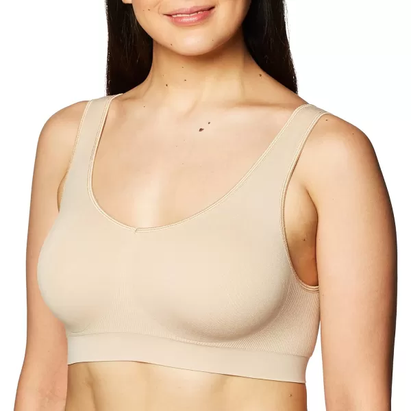 Bali One Smooth U Wireless Bra Seamless NoBulge Shapewear Bra Pullover Bralette with NoRoll Underband and NoDig StrapsNude