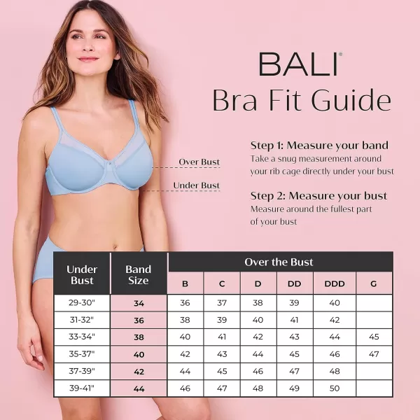 Bali Passion For Comfort Underwire Bra with FullCoverage Light Lift Back Smoothing Shapewear Bra for Everyday WearBlack Lace