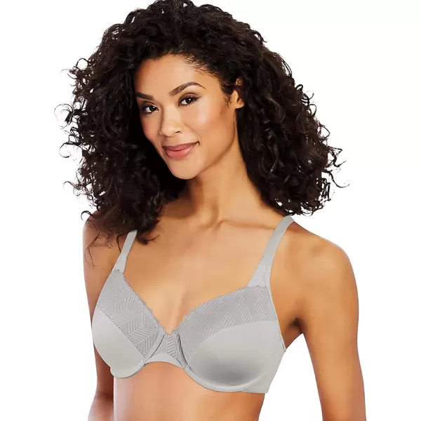 Bali Passion For Comfort Underwire Bra with FullCoverage Light Lift Back Smoothing Shapewear Bra for Everyday WearCrystal Grey Lace