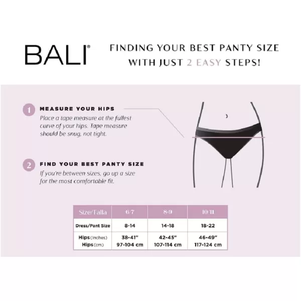 Bali Womens Comfort Revolution Seamless Brief Panty High Rise Microfiber Stretch Underwear1 Pack  Diamond Black