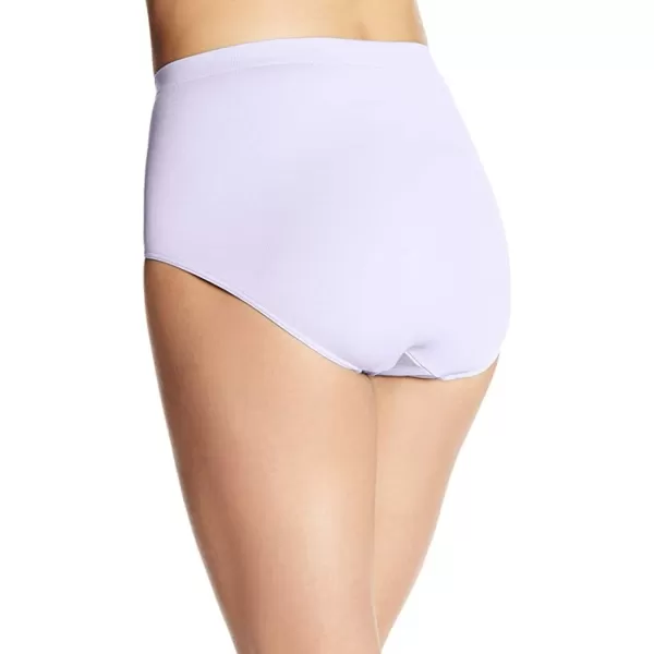 Bali Womens Comfort Revolution Seamless Brief Panty High Rise Microfiber Stretch UnderwearBlue Orchid