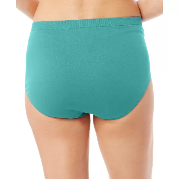 Bali Womens Comfort Revolution Seamless Brief Panty High Rise Microfiber Stretch UnderwearRiviera Jade