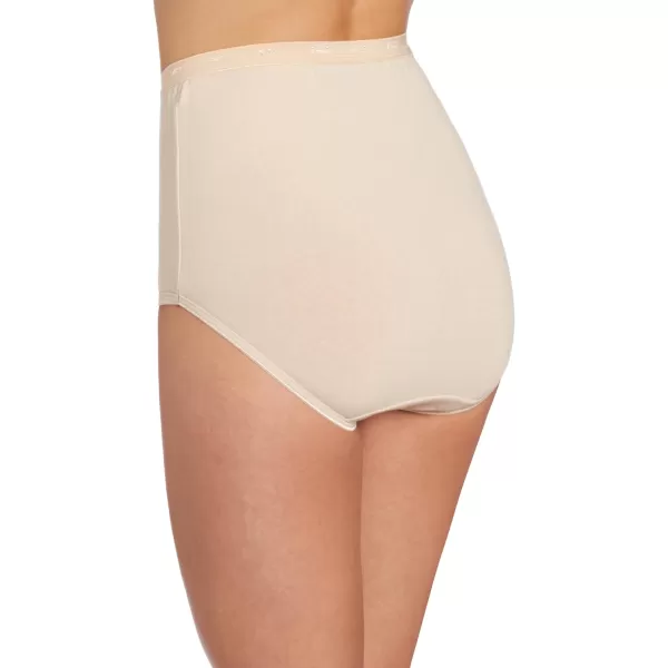 Bali Womens FullCutFit Stretch Cotton Brief Panty Womens Cotton Underwear Full Coverage PantiesSoft Taupe