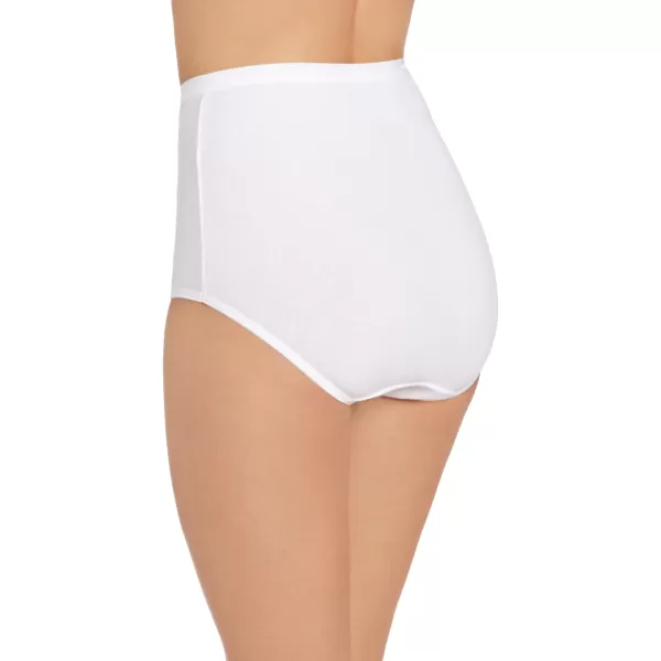 Bali Womens FullCutFit Stretch Cotton Brief Panty Womens Cotton Underwear Full Coverage PantiesWhite