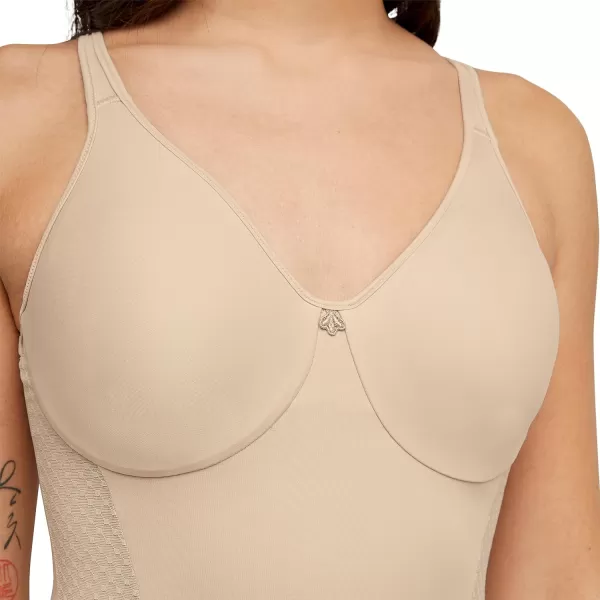 Bali Womens Shapewear Firm Control Body Shaper with Builtin Minimizer Bra Fajas DF1009Soft Taupe