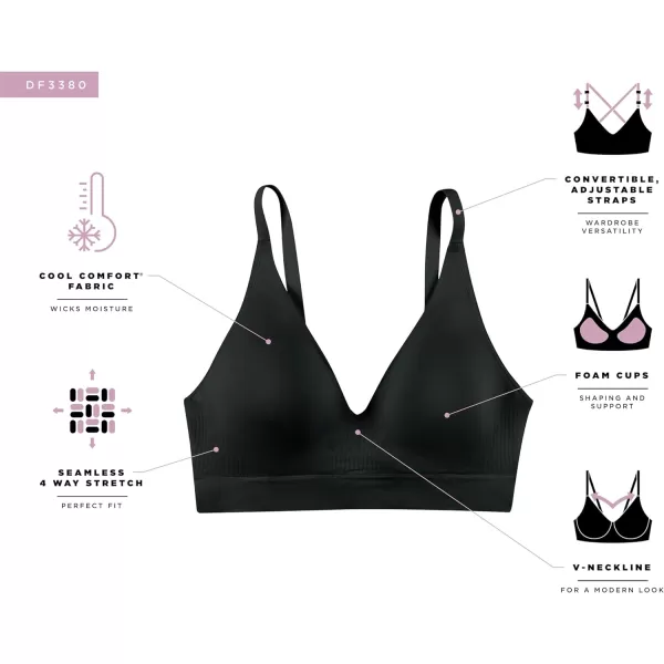 Bali Womens Wireless Bra Comfort Revolution Modern Seamless Bra Flextofit Wirefree BraWhite