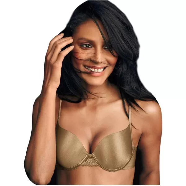 Wonderbra Womens The Wonder of Gel Satin PushUp Bra 7234BeigeKhaki