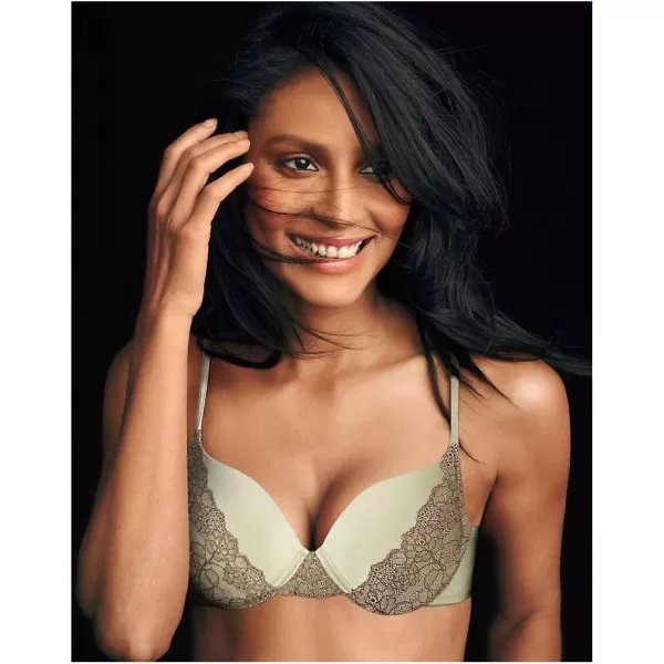 Wonderbra Womens The Wonder of Gel Satin PushUp Bra 7234BeigeKhaki