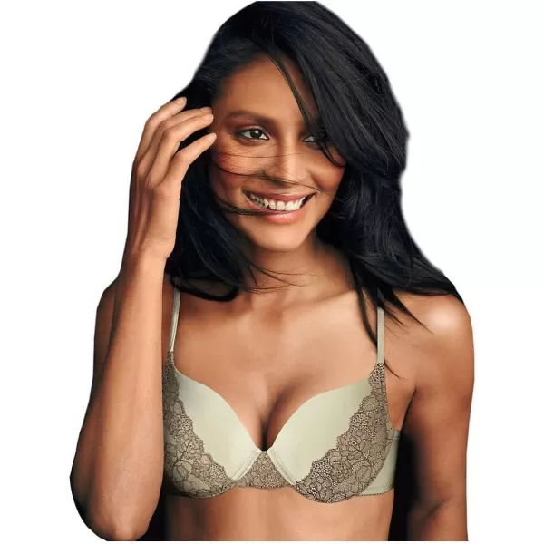 Wonderbra Womens The Wonder of Gel Satin PushUp Bra 7234BeigeKhaki