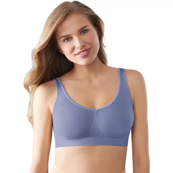 Bali One Smooth U Wireless Bra Seamless NoBulge Shapewear Bra Pullover Bralette with NoRoll Underband and NoDig StrapsChateau Blue