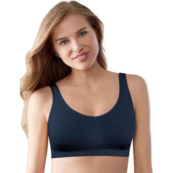 Bali One Smooth U Wireless Bra Seamless NoBulge Shapewear Bra Pullover Bralette with NoRoll Underband and NoDig StrapsIn the Navy