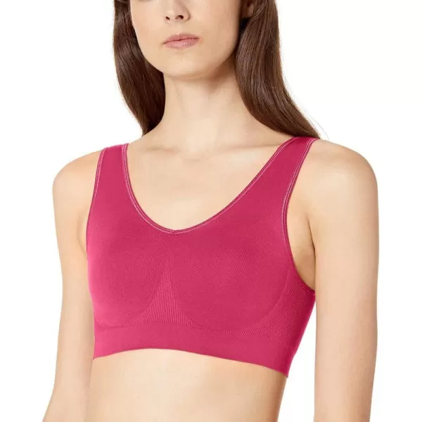 Bali One Smooth U Wireless Bra Seamless NoBulge Shapewear Bra Pullover Bralette with NoRoll Underband and NoDig StrapsMagenta Majesty