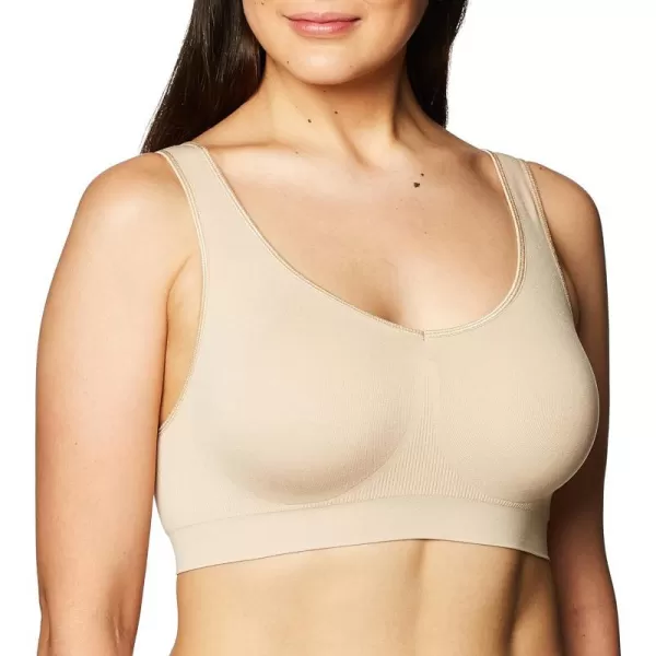 Bali One Smooth U Wireless Bra Seamless NoBulge Shapewear Bra Pullover Bralette with NoRoll Underband and NoDig StrapsNude