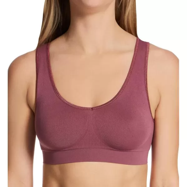 Bali One Smooth U Wireless Bra Seamless NoBulge Shapewear Bra Pullover Bralette with NoRoll Underband and NoDig StrapsRustic Berry Red