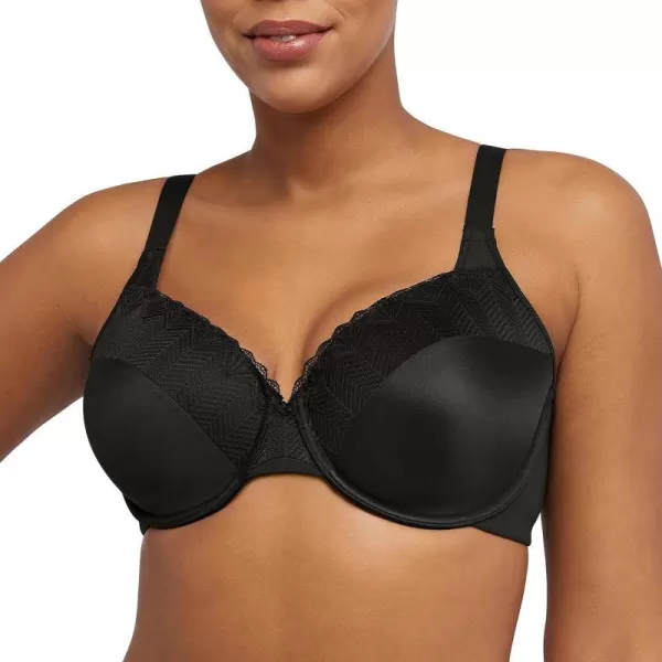 Bali Passion For Comfort Underwire Bra with FullCoverage Light Lift Back Smoothing Shapewear Bra for Everyday WearBlack Lace