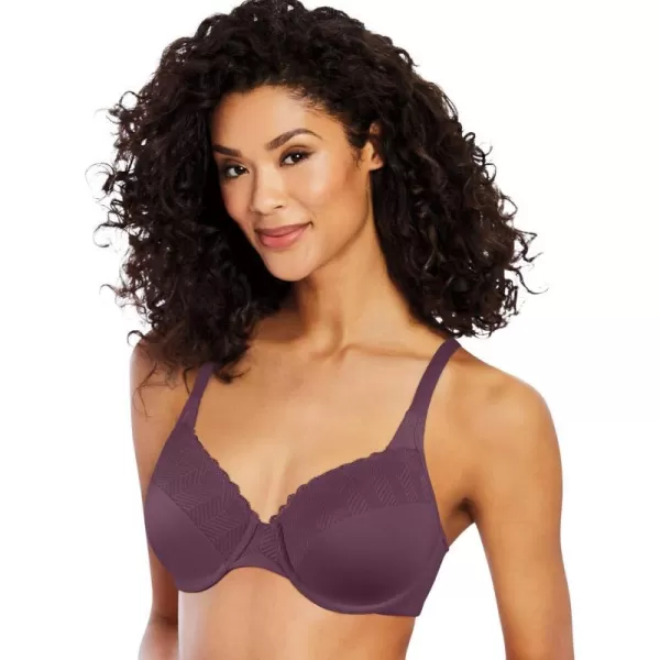 Bali Passion For Comfort Underwire Bra with FullCoverage Light Lift Back Smoothing Shapewear Bra for Everyday WearBlackberry Jam Lace