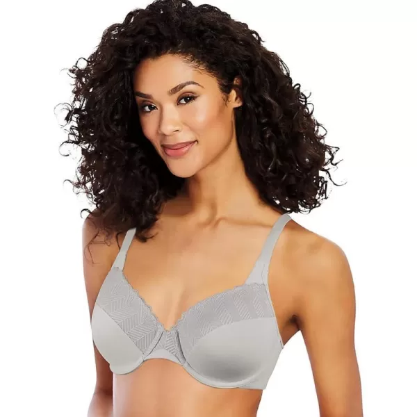 Bali Passion For Comfort Underwire Bra with FullCoverage Light Lift Back Smoothing Shapewear Bra for Everyday WearCrystal Grey Lace