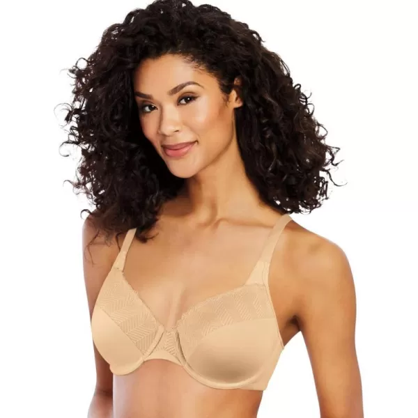 Bali Passion For Comfort Underwire Bra with FullCoverage Light Lift Back Smoothing Shapewear Bra for Everyday WearLatte Lift Lace