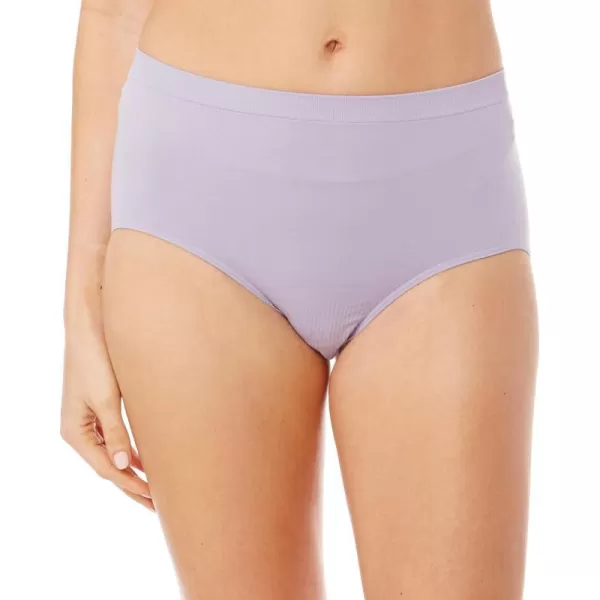 Bali Womens Comfort Revolution Seamless Brief Panty High Rise Microfiber Stretch UnderwearAmethyst Quartz