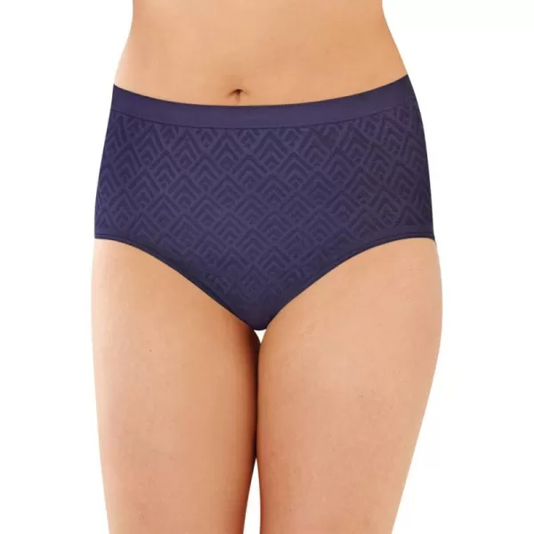 Bali Womens Comfort Revolution Seamless Brief Panty High Rise Microfiber Stretch UnderwearTimeless Purple Retro