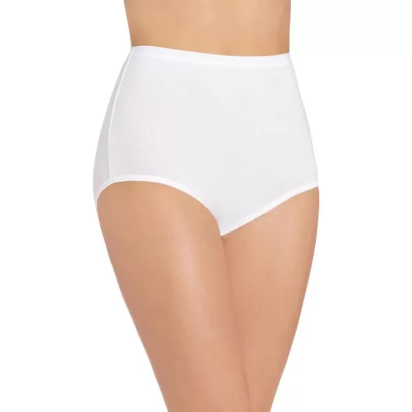 Bali Womens FullCutFit Stretch Cotton Brief Panty Womens Cotton Underwear Full Coverage PantiesWhite