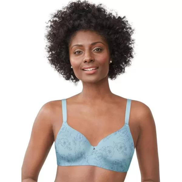 Bali Womens One Smooth U Eversmooth Underwire Bra DF6560Blue WhimsyChateau Blue Floral