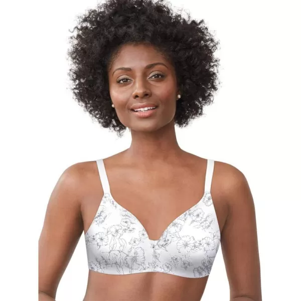 Bali Womens One Smooth U Eversmooth Underwire Bra DF6560WhitePrivate Jet Outline Print