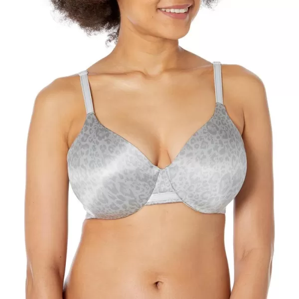 Bali Womens One Smooth U Underwire Bra Smoothing Fullcoverage Bra Retired ColorsLeopard Print Grey