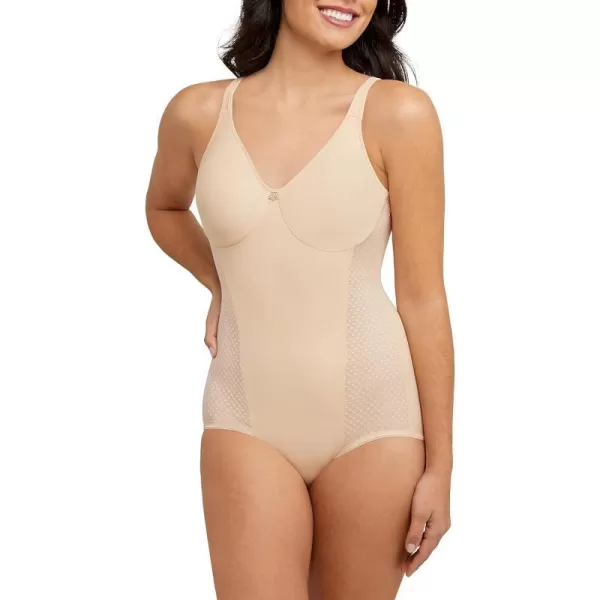 Bali Womens Shapewear Firm Control Body Shaper with Builtin Minimizer Bra Fajas DF1009Soft Taupe