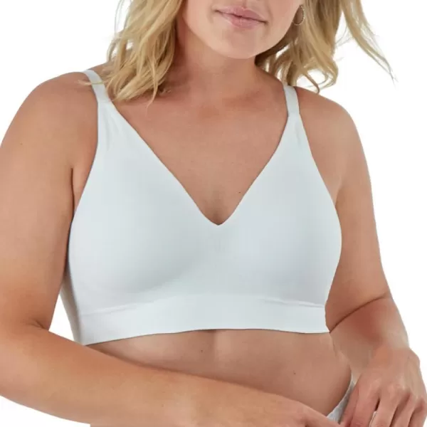 Bali Womens Wireless Bra Comfort Revolution Modern Seamless Bra Flextofit Wirefree BraWhite