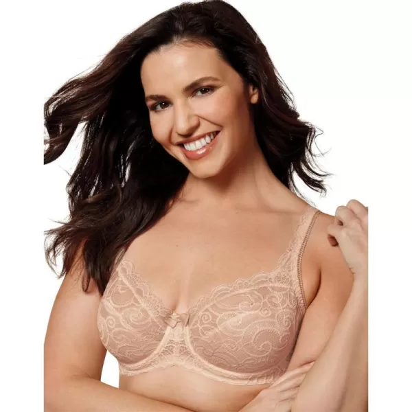 Playtex Womens Love My Curves Beautiful Lace amp Lift Underwire US4825Nude