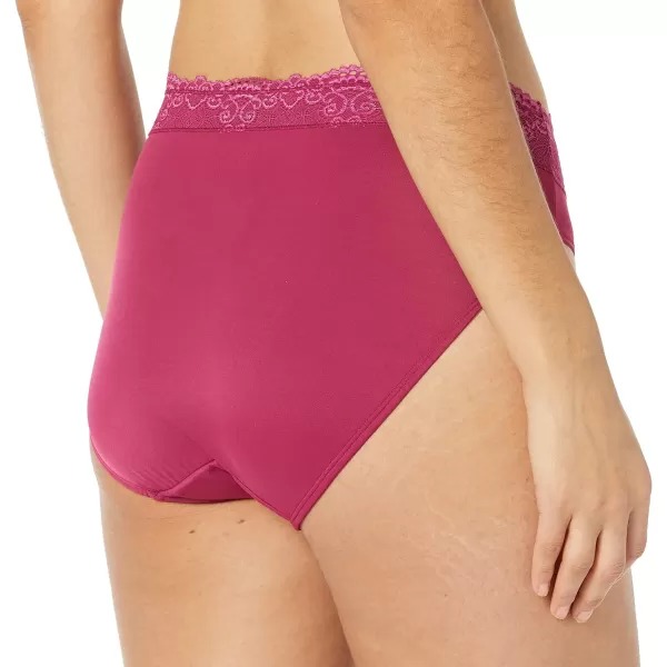 Bali Womens HiCut Panties HighWaisted Smoothing Panty HighCut Brief UnderwearDeep Cerise