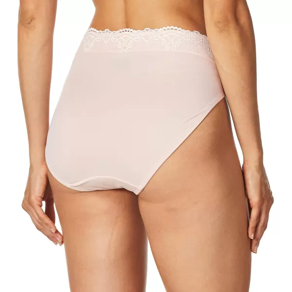 Bali Womens HiCut Panties HighWaisted Smoothing Panty HighCut Brief UnderwearSheer Pale Pink