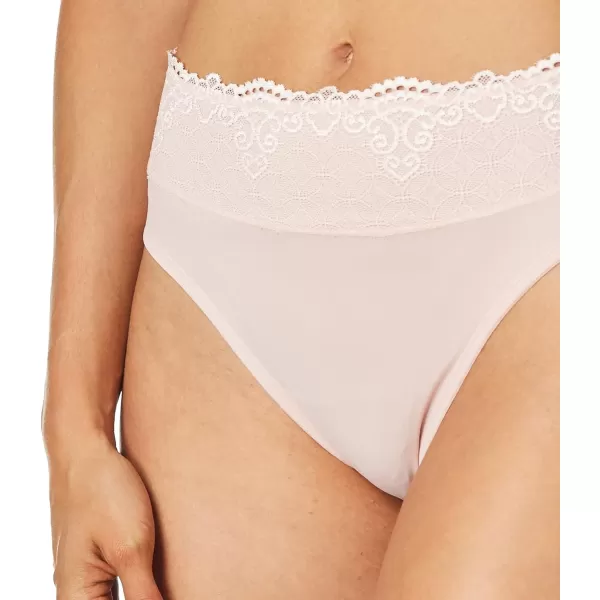 Bali Womens HiCut Panties HighWaisted Smoothing Panty HighCut Brief UnderwearSheer Pale Pink