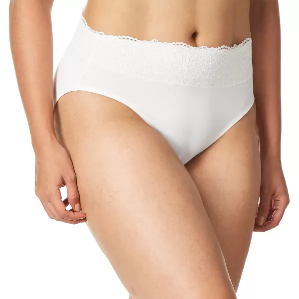 Bali Womens HiCut Panties HighWaisted Smoothing Panty HighCut Brief UnderwearWhite