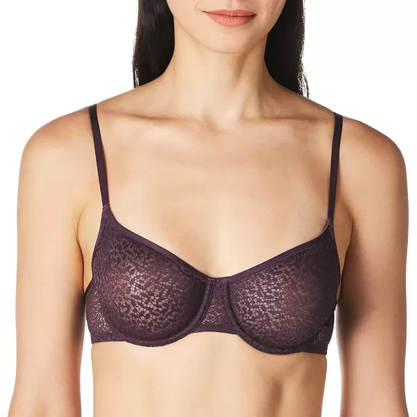 DKNY Womens Modern Lace Unlined Demi BraAubergine Dark