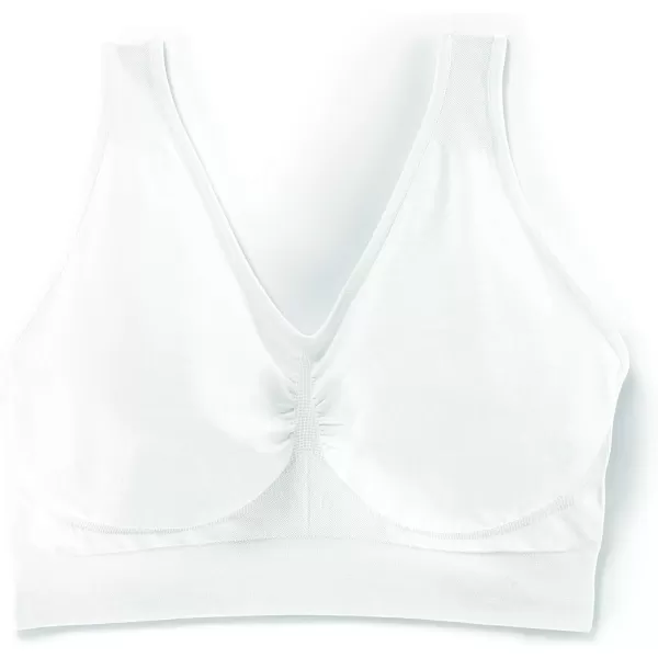 JUST MY SIZE Womens Pure Comfort Light Support Pullover Wireless TShirt Bra with MoistureWickingWhite