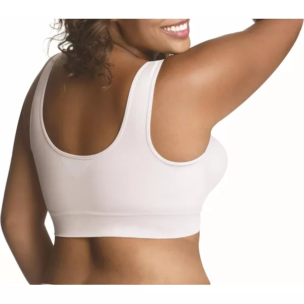 JUST MY SIZE Womens Pure Comfort Light Support Pullover Wireless TShirt Bra with MoistureWickingWhite