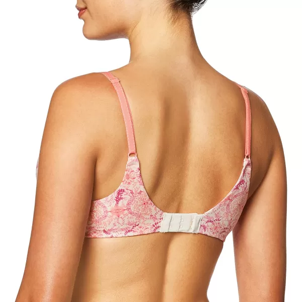 Maidenform Comfort Devotion Demi TShirt Bra Velvety FullCoverage Bra Comfortable Bra with Convertible Straps for EverydayBoho Paisley Printcoral Punch