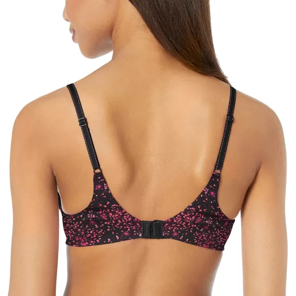 Maidenform Comfort Devotion Demi TShirt Bra Velvety FullCoverage Bra Comfortable Bra with Convertible Straps for EverydayConfetti Daisy PrintBlack