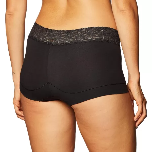 Maidenform womens Dream Cotton With Lace BoyshortBlack