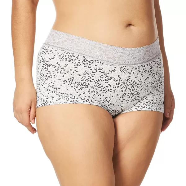 Maidenform womens Dream Cotton With Lace BoyshortGrey DazeSteel Grey