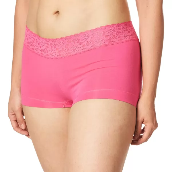 Maidenform womens Dream Cotton With Lace BoyshortPink About ItPink Lace