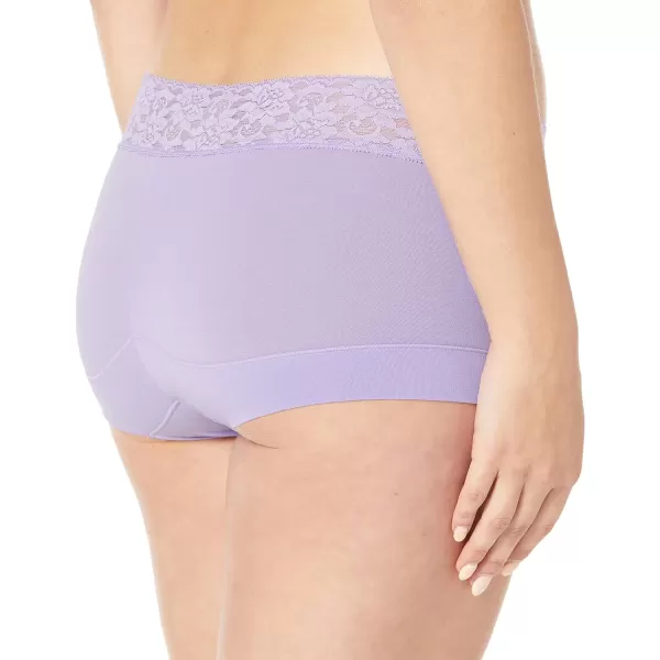 Maidenform womens Dream Cotton With Lace BoyshortSweetened Lilac
