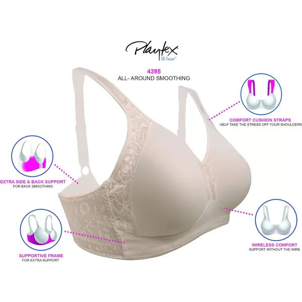 Playtex Womens 18 Hour Seamless ComfortFlex WireFree Bra US4395Light Beige