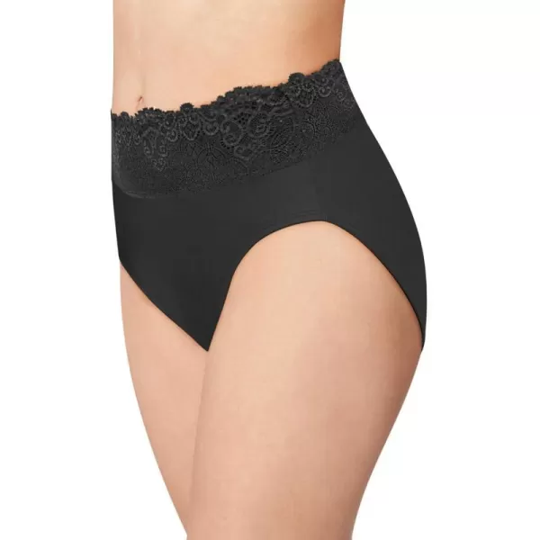 Bali Womens HiCut Panties HighWaisted Smoothing Panty HighCut Brief UnderwearBlack Lace